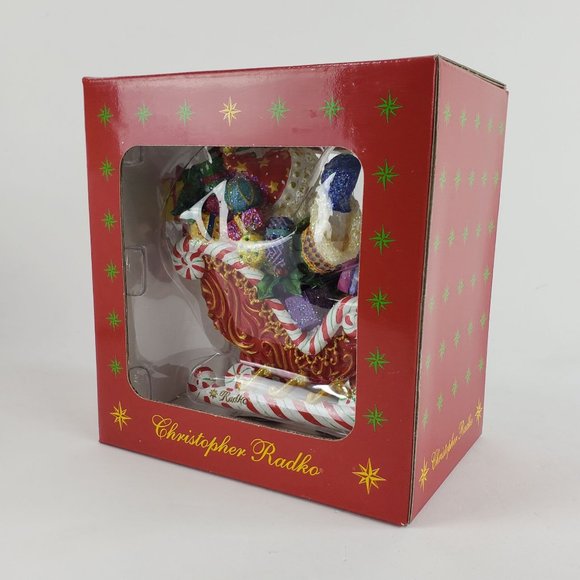 Vintage Christopher Radko Candy Ride Santa II Christmas Ornament New In Box 2002 - Picture 3 of 9